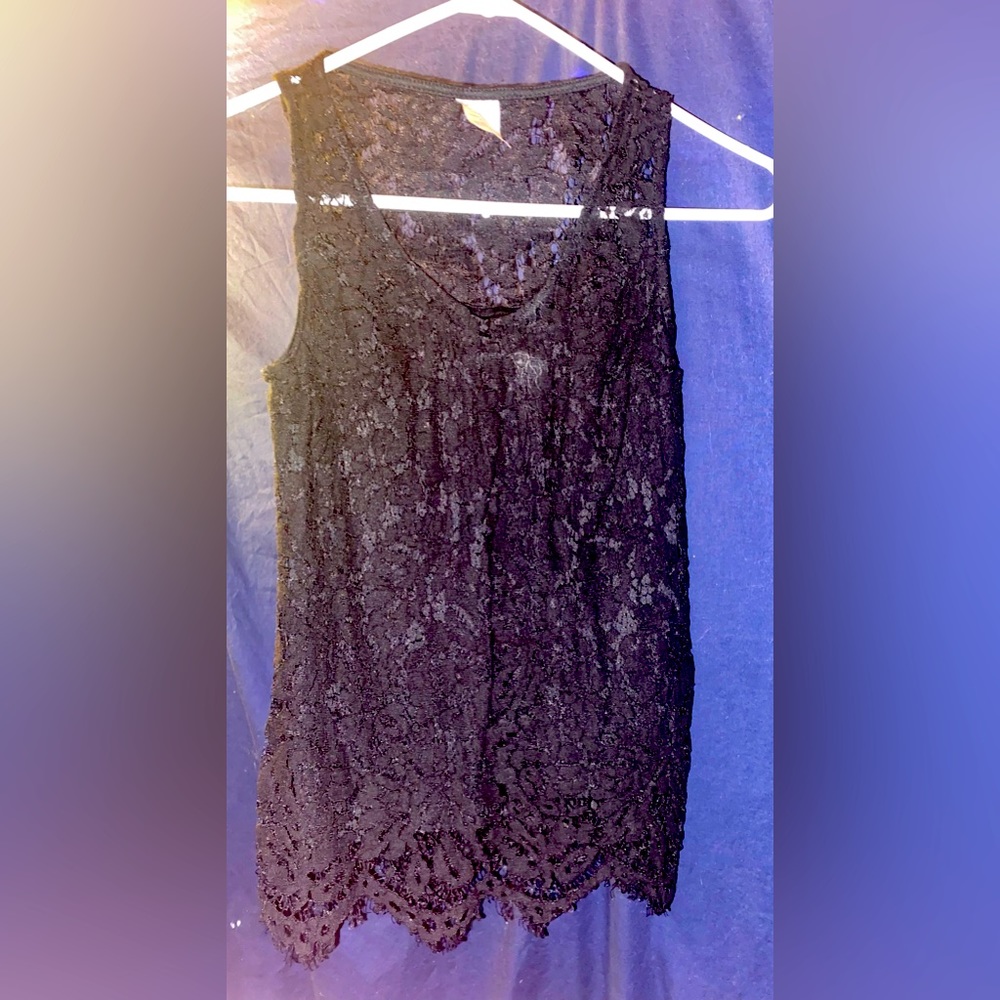Black lace tank top